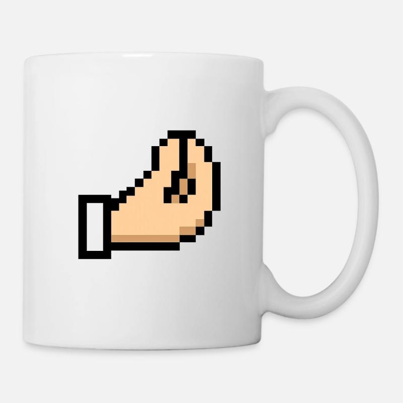 Pixel Hand Cursor Design Italia - Tasse - Weiß