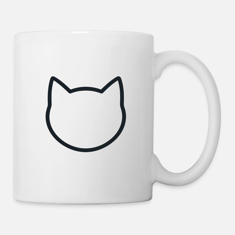 Minimalist Cat Silhouette Graphic - Mug - white