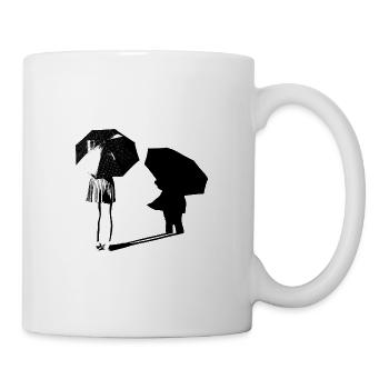 Parapluie fille street art - Mug blanc - blanc - Droite
