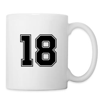 18 nombre de maillots - Mug blanc - blanc - Droite