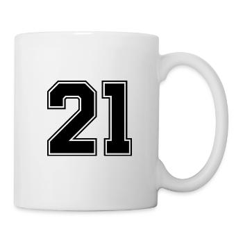21 nombre de maillots - Mug blanc - blanc - Droite