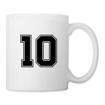 10 nombre de maillots - Mug blanc - blanc - Droite