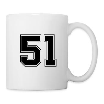 51 nombre de maillots - Mug blanc - blanc - Droite