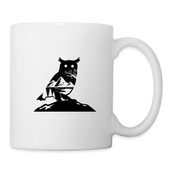 EULEN EULE VOGEL VÖGEL NATUR WALD WÄLDER MOTIV - Tasse - Weiß - Rechts