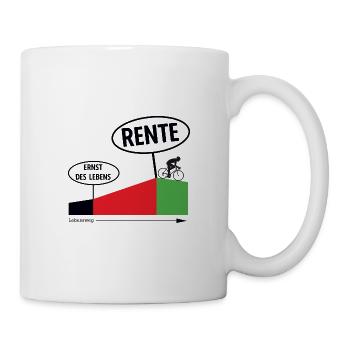 Rente Fahrrad originelles Rentner Shirt Radfahrer - Tasse - Weiß - Rechts