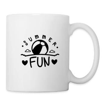 SOMMER SPAß WASSERBALL SPASS SPIELEN URLAUB MOTIVE - Tasse - Weiß - Rechts