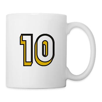 10. 10 JAHRE. 10-JÄHRIGES JUBILÄUM. GEBURTSTAG 10 JAHRE. - Tasse - Weiß - Rechts