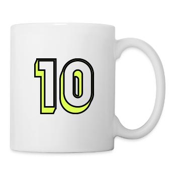 10 ANS. 10e ANNIVERSAIRE. ANNIVERSAIRE 10 ANS. 10 - Mug blanc - blanc - Droite