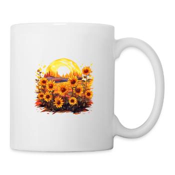 Sonnenblume Floral Blühen Sommer Natur für einen - Tasse - Weiß - Rechts