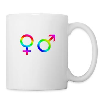 Homme femme symbole genre idée cadeau arc-en-ciel - Mug blanc - blanc - Droite