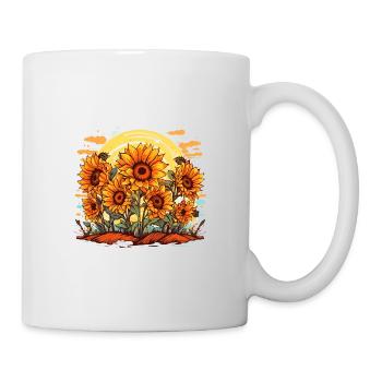 Sonnenblume Floral Blühen Sommer Natur für einen - Tasse - Weiß - Rechts
