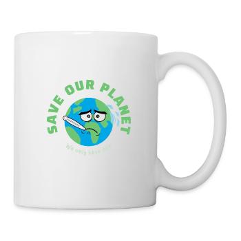 Save Our Planet - Kranke Erde - Tasse - Weiß - Rechts