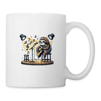 Faultier Musik Gitarre Singen für einen - Tasse - Weiß - Rechts