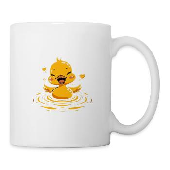 Niedliche Ente Baden Plantschen für Kinder - Tasse - Weiß - Rechts