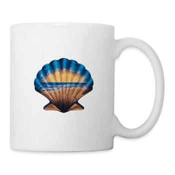 Muschel Strand Szene Serene Ozean Landschaft - Tasse - Weiß - Rechts