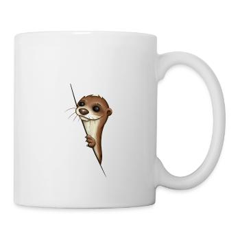 Funky Comic Otter Lässiger Wasser-Marder Geschenk - Tasse - Weiß - Rechts