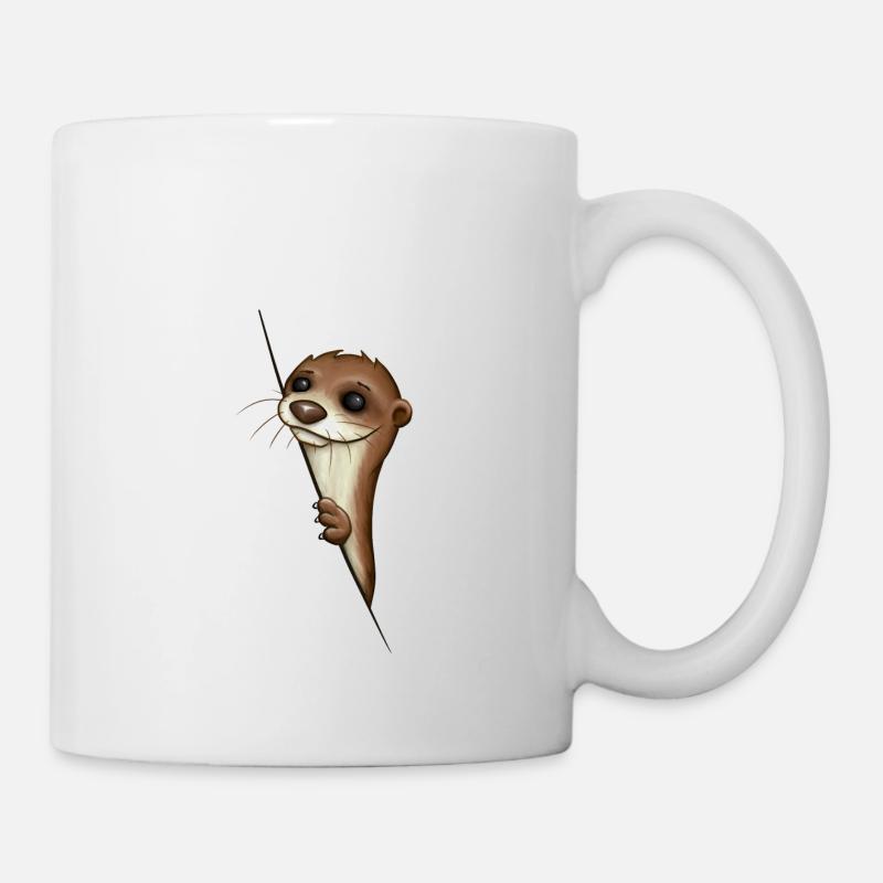 Funky Comic Otter Casual Water Marten Gift - Mug - white