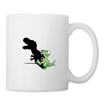 Dino Schattenspiel T-Rex Schattenfigur Dinosaurier - Tasse - Weiß - Rechts