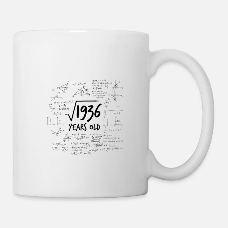 Racine de geek 44e anniversaire de nerd mathématique de 1936 - Mug blanc - blanc