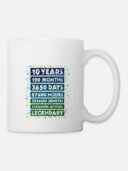 10 years legendary - 10 years anniversary - Mug - white
