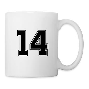 14 nombre de maillots - Mug blanc - blanc - Droite