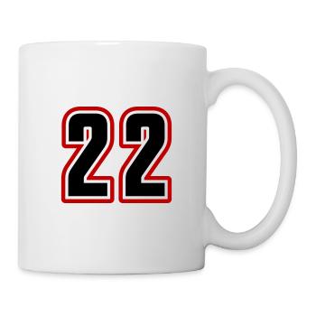 22 symbole de nombre - Mug blanc - blanc - Droite