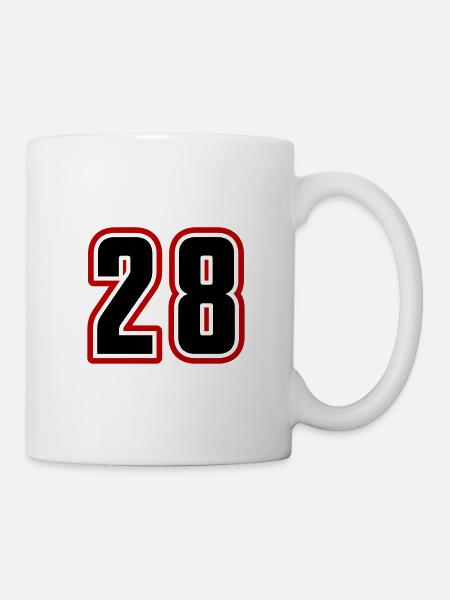 28 nombre symbole - Mug blanc - blanc