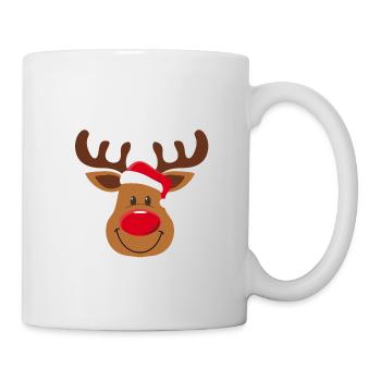Weihnachten Elch Kinder Baby Tier Weihnachtsmann - Tasse - Weiß - Rechts