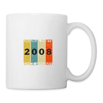 Born In January 2008 Funny Birthday Retro Quote - Mug - white - Right