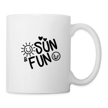 SPAß UND SONNE LIEBEN HERZ LACHEN SPRÜCHE MOTIVE - Tasse - Weiß - Rechts