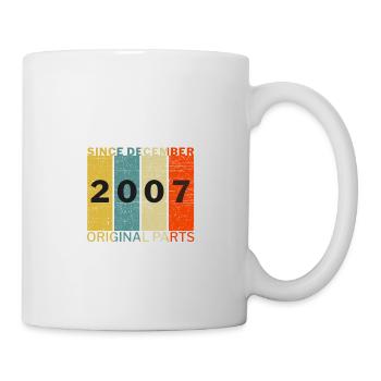 Né en décembre 2007 Drôle d’anniversaire Retro Citation - Mug blanc - blanc - Droite