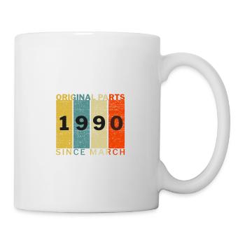 Né en mars 1990 Drôle d’anniversaire Retro Citation - Mug blanc - blanc - Droite