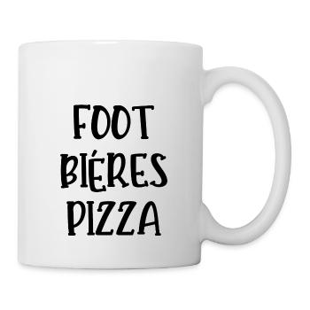 foot bières pizza - Mug blanc - blanc - Droite