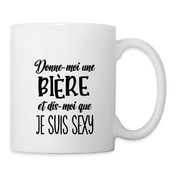 donne-moi une bière - Mug blanc - blanc - Droite