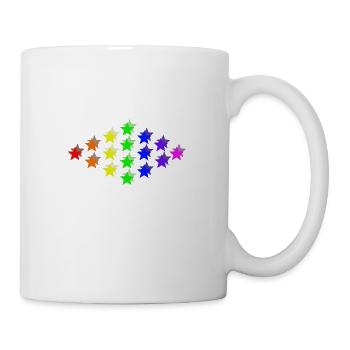 Sterne bunt Regenbogen Geschenkidee - Tasse - Weiß - Rechts