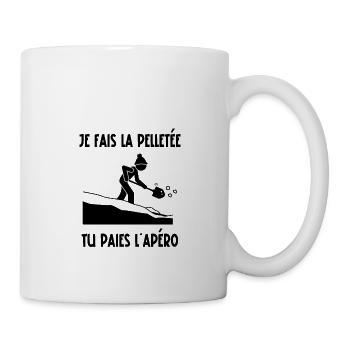 je fais la pelletée - Mug blanc - blanc - Droite