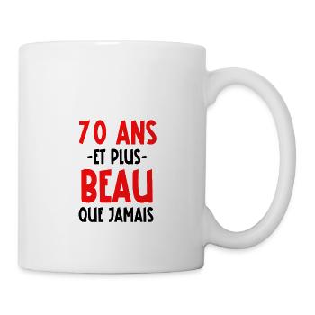 70 ans et plus beau que jamais - Mug blanc - blanc - Droite