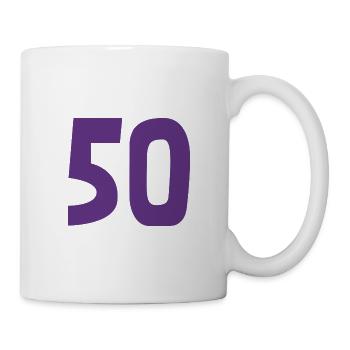 50. 50 YEARS. 50th ANNIVERSARY. 50TH ANNIVERSARY. - Mug - white - Right