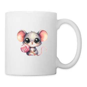 Petite souris avec sucette - Mug blanc - blanc - Droite