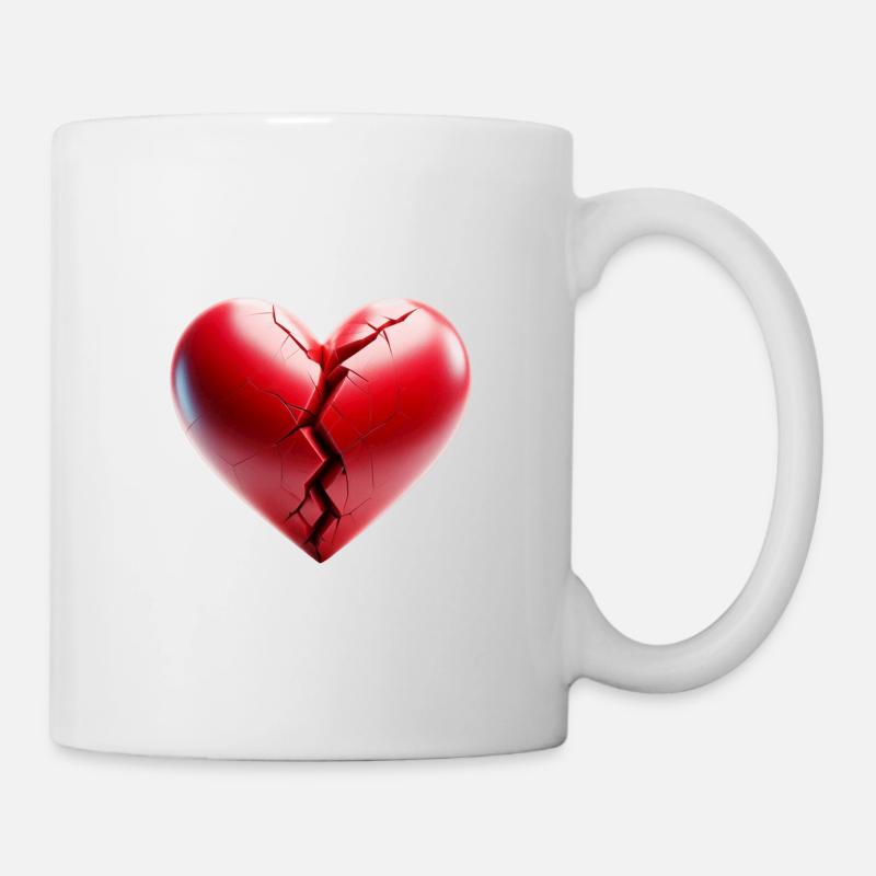 Cœur brisé - Saint-Valentin - Mug blanc - blanc