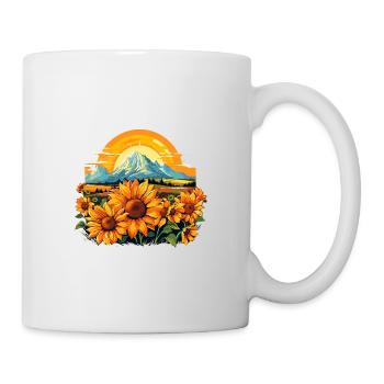 Sonnenblume Floral Blühen Sommer Natur für einen - Tasse - Weiß - Rechts