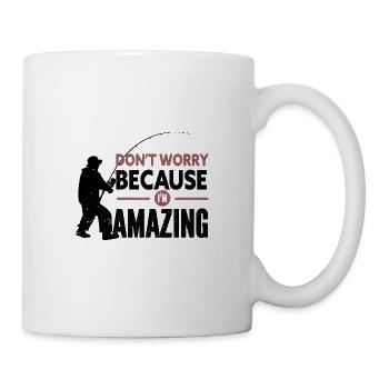 Angler Angelhaken Angelrute Sportfischer - Tasse - Weiß - Rechts