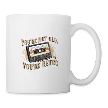 You're Not Old You're Retro Classic Cassette Tape - Tasse - Weiß - Rechts