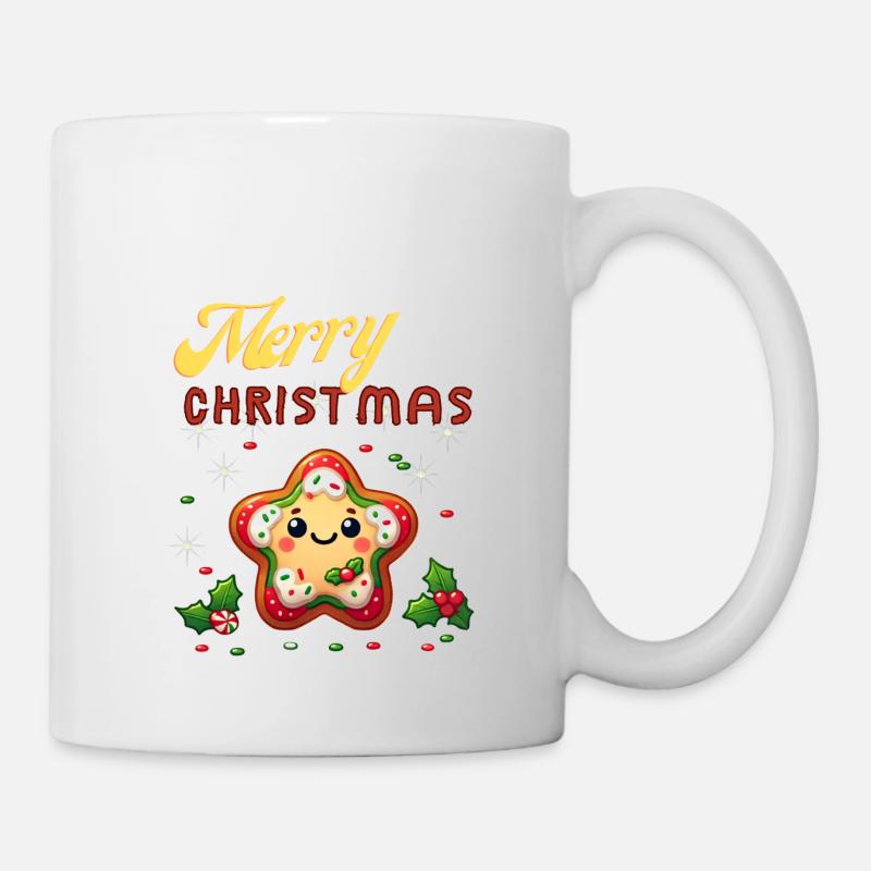 Gingerbread Star Merry Christmas - Mug - white