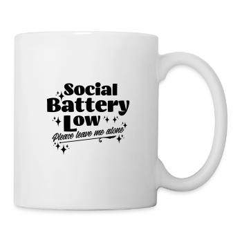 Soziales Akku Niedrig Bitte lass mich in Ruhe Introvertiert - Tasse - Weiß - Rechts