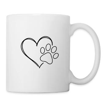 Cœur et patte - Mug blanc - blanc - Droite