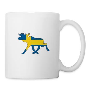 Elch Schwedenflagge Schweden Elche Geschenkidee - Tasse - Weiß - Rechts