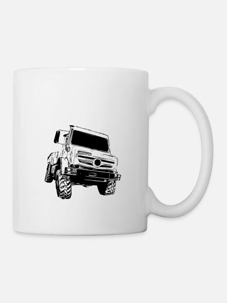 Unimog , Nutzfahrzeug, Lkw, Unimog 406, Traktor - Tasse - Weiß