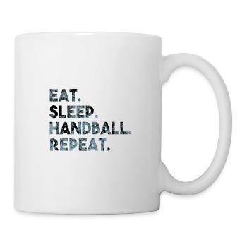 Essen Sie Schlaf Handball wiederholen - Tasse - Weiß - Rechts