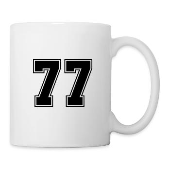 77 nombre de maillots - Mug blanc - blanc - Droite